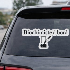 Biochimiste à bord vinyle sur une voiture